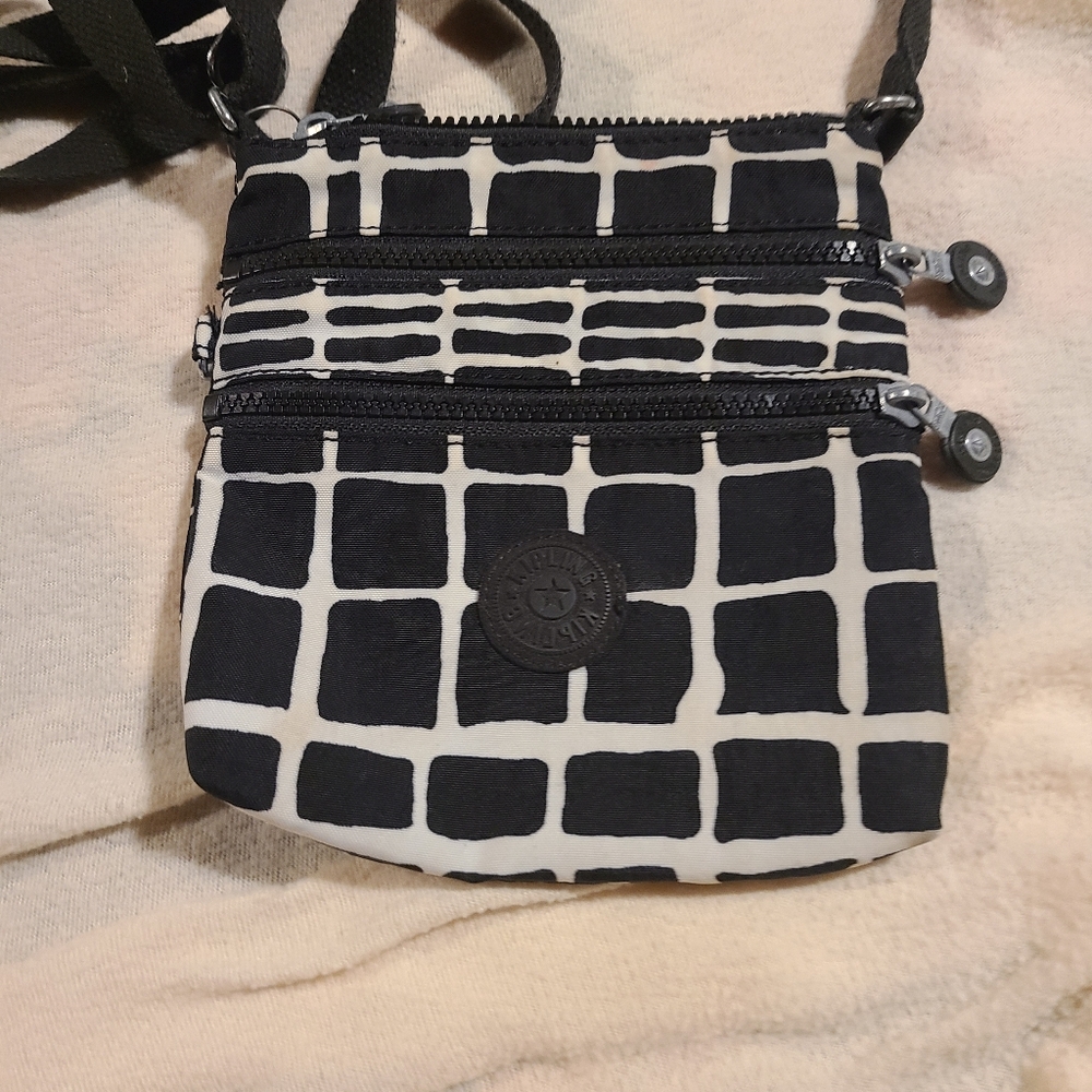 Kipling Black and White Crossbody Bag